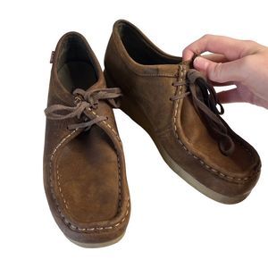 Clarks Wallabee Padmora Brown Leather Loafers
